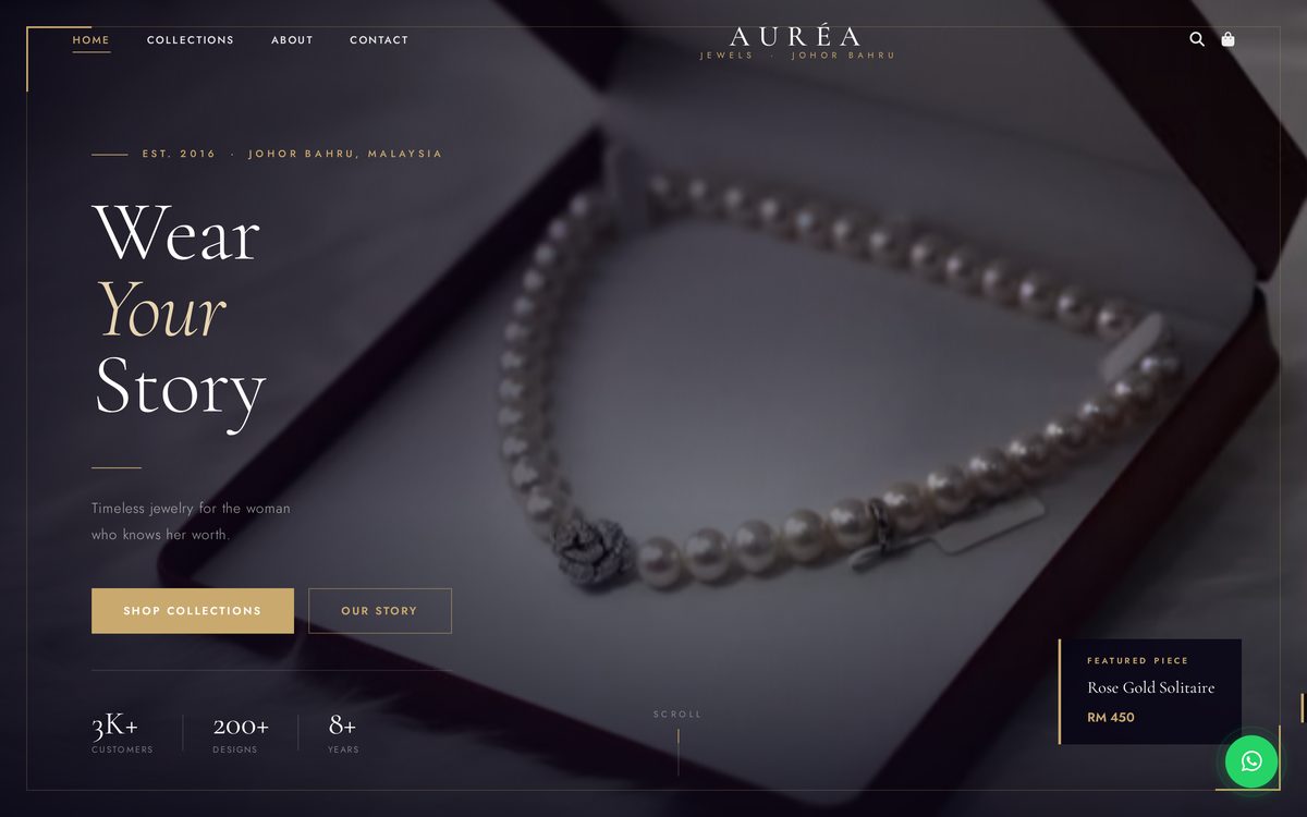 Aurea Jewels premium brand website